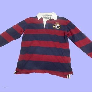 Striped Rugby Shirt - Red and Blue